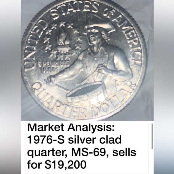 Rare Jem of silver historic value. 1776-1976 no mint mark quarter - Picture 2 of 2